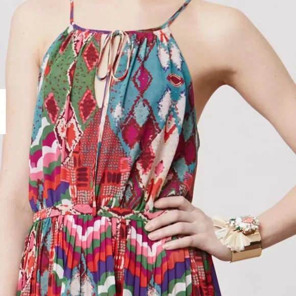 ANTHROPOLOGIE MAEVE Terana Maxi Dress | Size 0 | Boho Print | Halter Neck - Picture 3 of 14